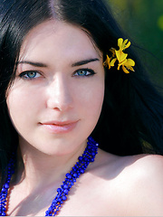 Lovely russian girl posing outdoors