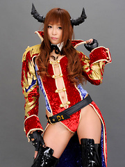 Sayuri Ono Asian poses so sexy in warrior suit and long boots